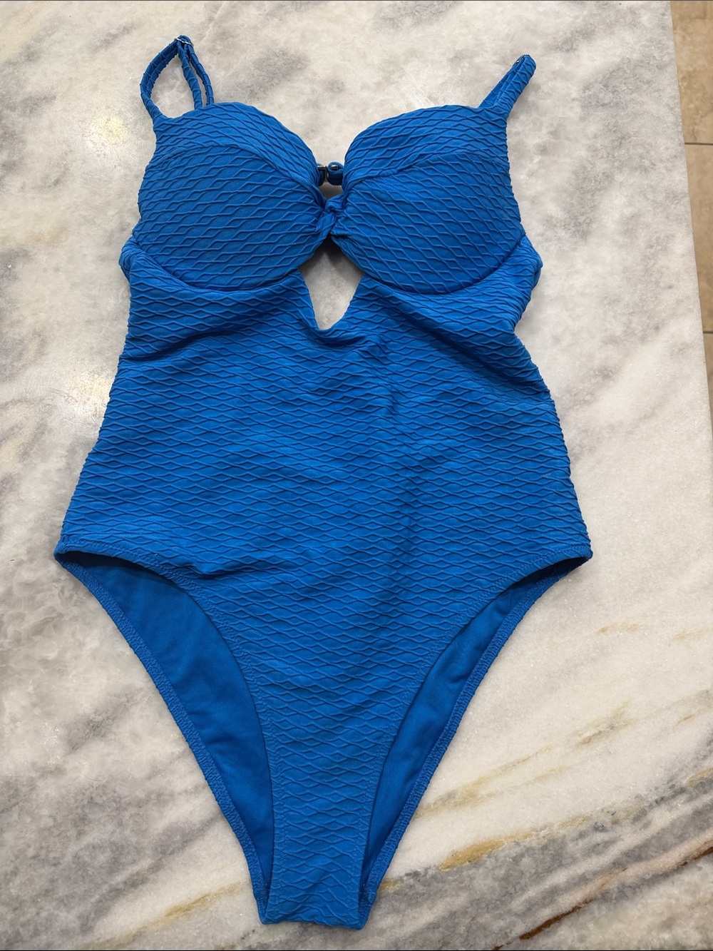 Victoria's Secret Royal Blue Textured One-Piece Swim